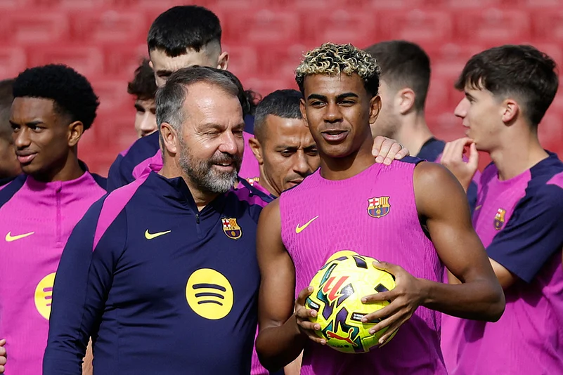 Spain Soccer FC Barcelona Camp Nou stadium-Lamine Yamal
