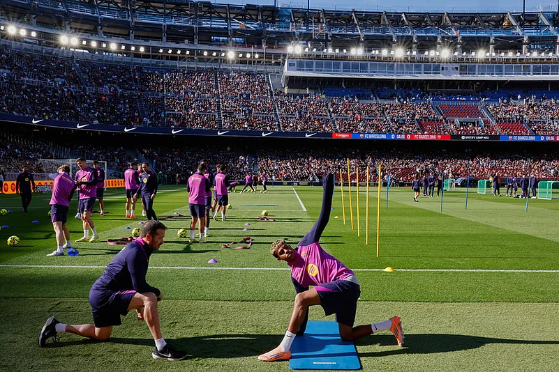 Spain Soccer FC Barcelona Camp Nou stadium-Lamine Yamal