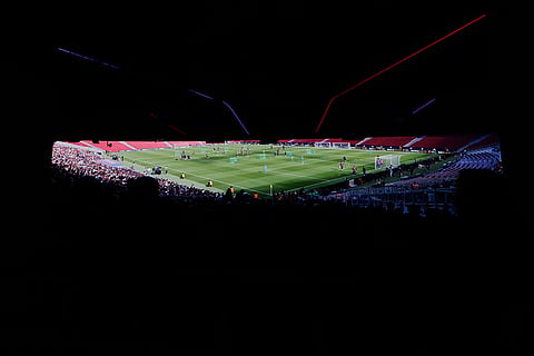 A general view of the Camp Nou stadium in Barcelona, Spain during the team's first training session at the venue after its renovation. 