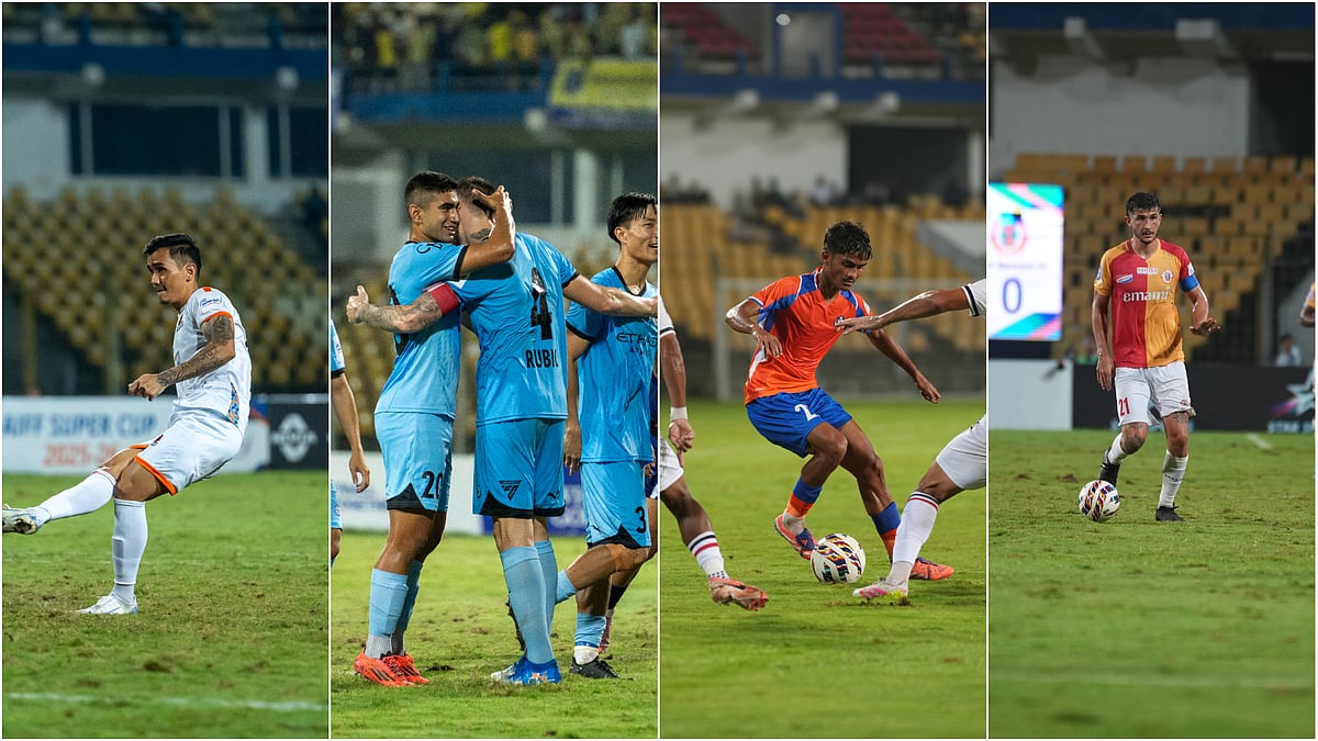 | Photo: AIFF : Punjab FC, Mumbai City FC, FC Goa, and East Bengal FC have qualified for the AIFF Super Cup 2025 semi-final.
