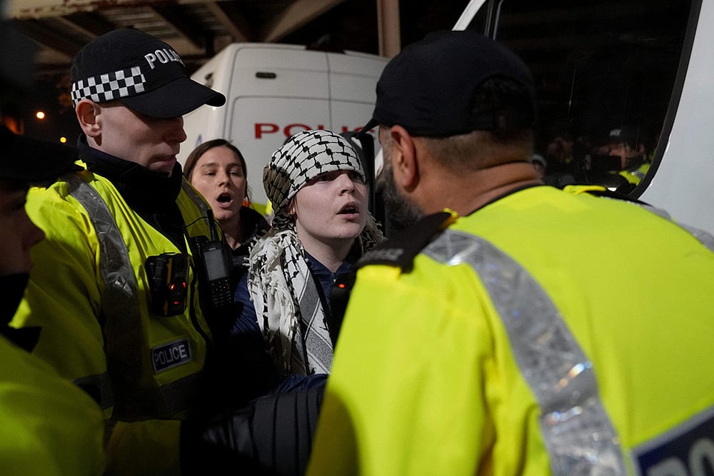 Europa League-Aston Villa Vs Maccabi Tel Aviv-pro-Palestinian protester