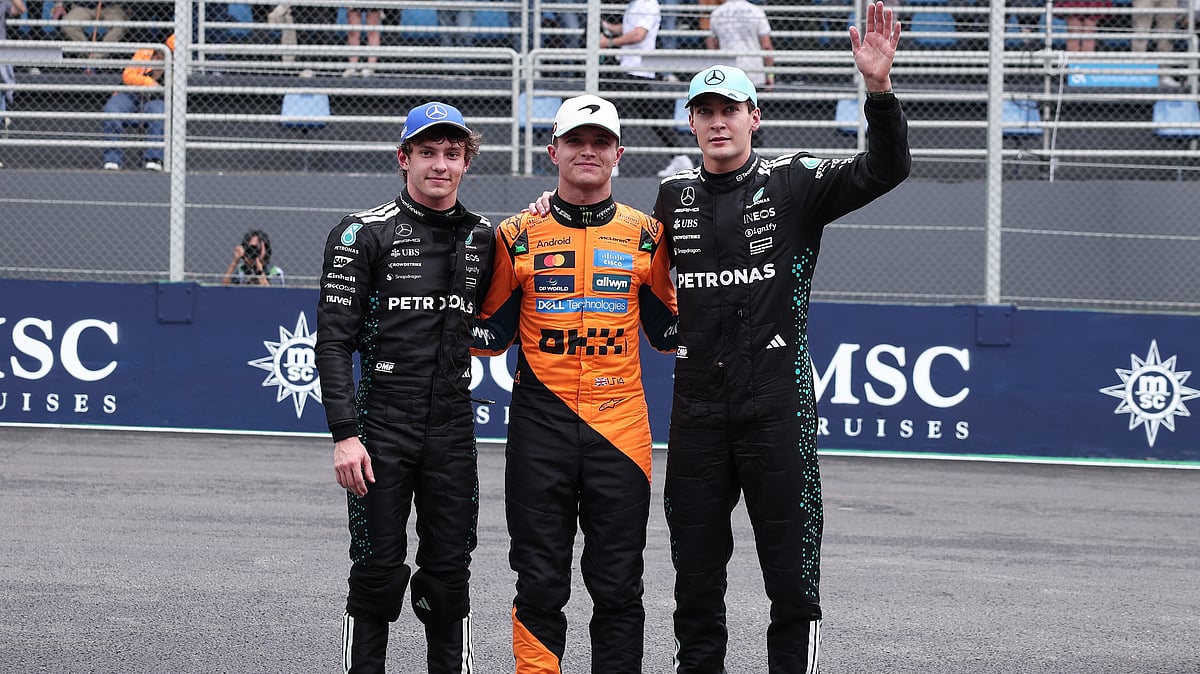AP/Ettore Chiereguini : Norris (c), who started in pole position, added eight points and now has 365 in the standings.