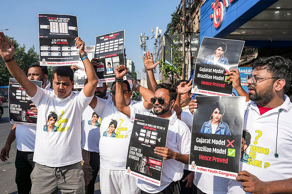 Congress protest in Kolkata