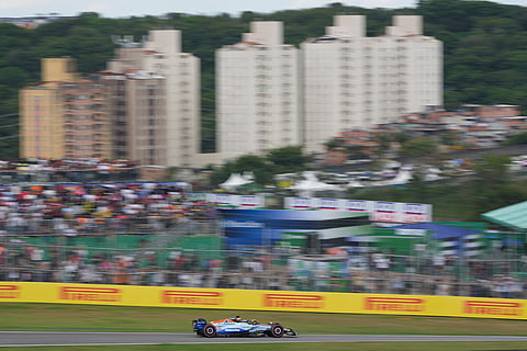 Williams driver Alexander Albon of Thailand drives during the qualifying session ahead of the Brazilian Formula One Grand Prix at the Interlagos race track, in Sao Paulo.