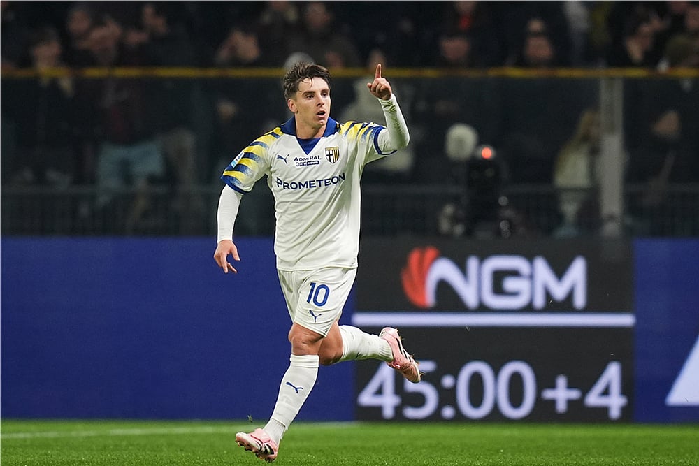 Italy soccer Serie A 2025-26 Parma Vs AC Milan-Adrian Bernabe