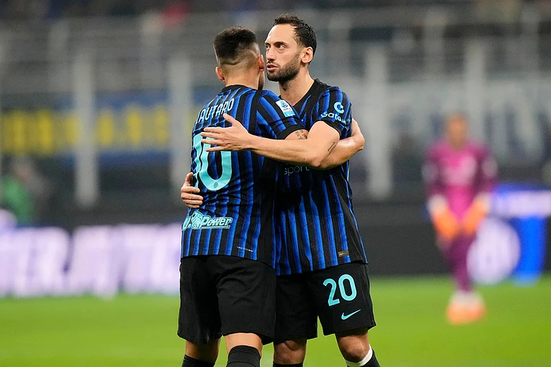 Italy soccer Serie A-Inter Milan vs Lazio-Inter Milans Hakan Calhanoglu