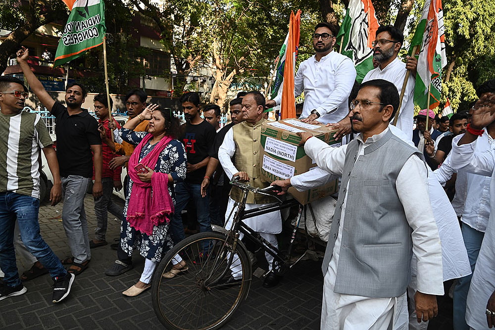 | Photo: PTI  : The protestors claimed that Zayed Hossain had earlier been assured the ticket for the seat, but was later denied. (representative image)