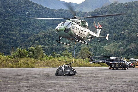 In this image, military aircraft during an exercise of the Indian Army's Spear Corps in Arunachal Pradesh. ()(PTI11_10_2025_000096B)