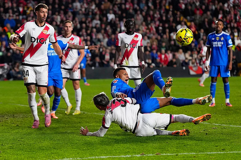 La Liga Rayo Vallecano Vs Real Madrid-Real Madrids Kylian Mbappe
