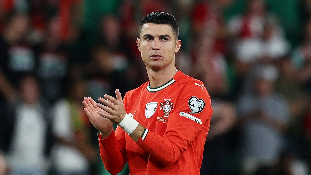 Cristiano Ronaldo in action for Portugal