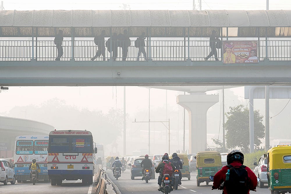 Photo: PTI/Kamal Kishore : Delhi had experienced ‘poor’ air quality over the last two days before the deterioration on Friday. 