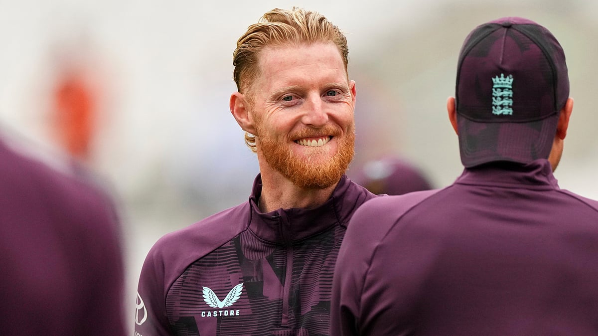 | Photo: AP/Kirsty Wigglesworth : File photo of England's Ben Stokes smiling during warm up on day one of the fifth cricket test match between England and India at The Kia Oval in London on July 31, 2025.