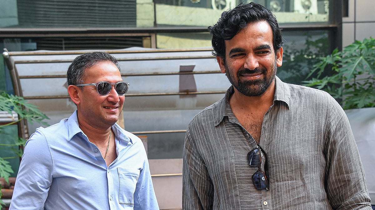 PTI : BCCI chief selector Ajit Agarkar, left, and former cricketer Zaheer Khan cast their votes during the Mumbai Cricket Association elections at the Wankhede Stadium in Mumbai.