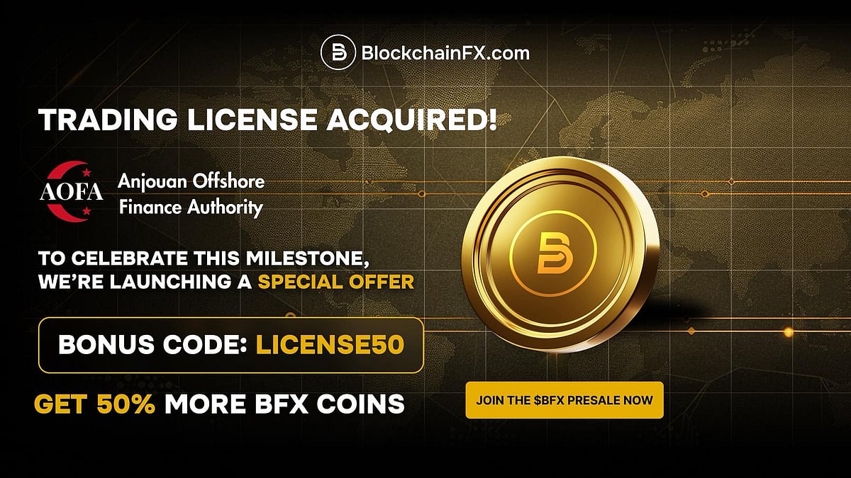 BlockchainFX license and 50% BFX presale bonus offer