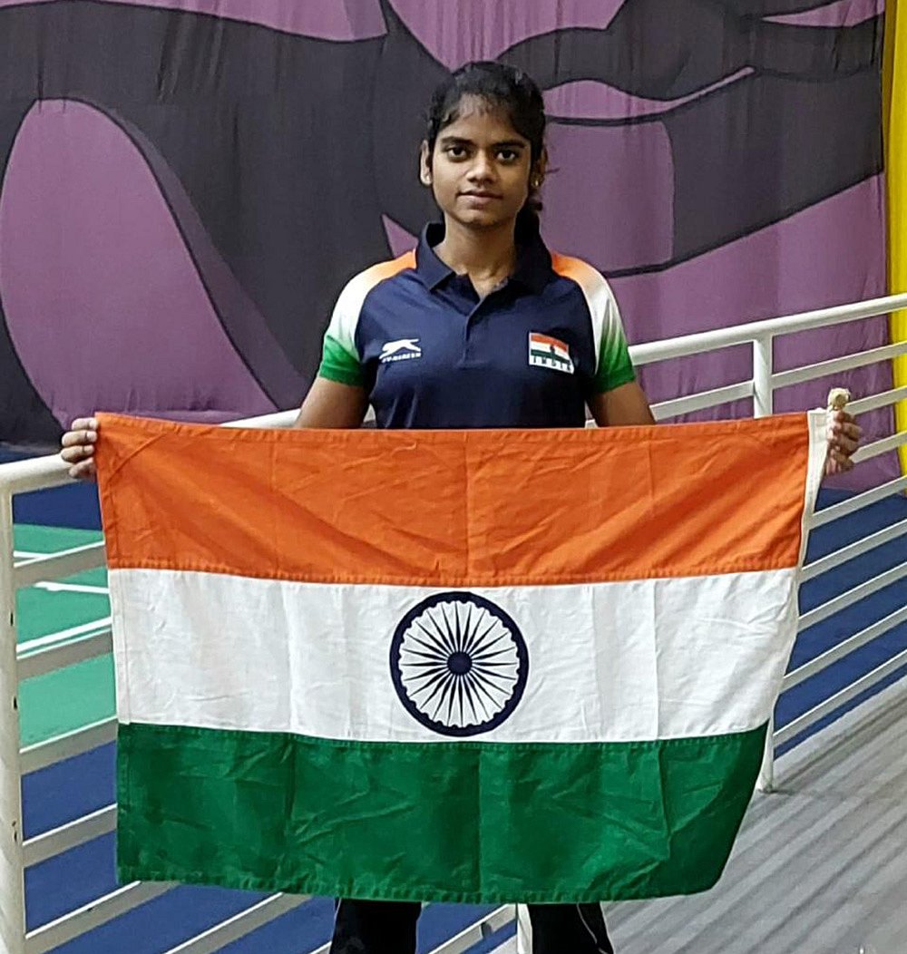 Shuttler Jerlin Jayaratchagan, who will be will be India’s flagbearer 