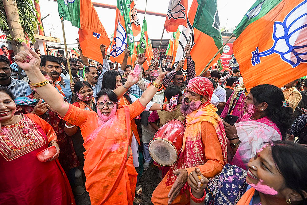 Bihar Elections: BJP celebrations at HQ