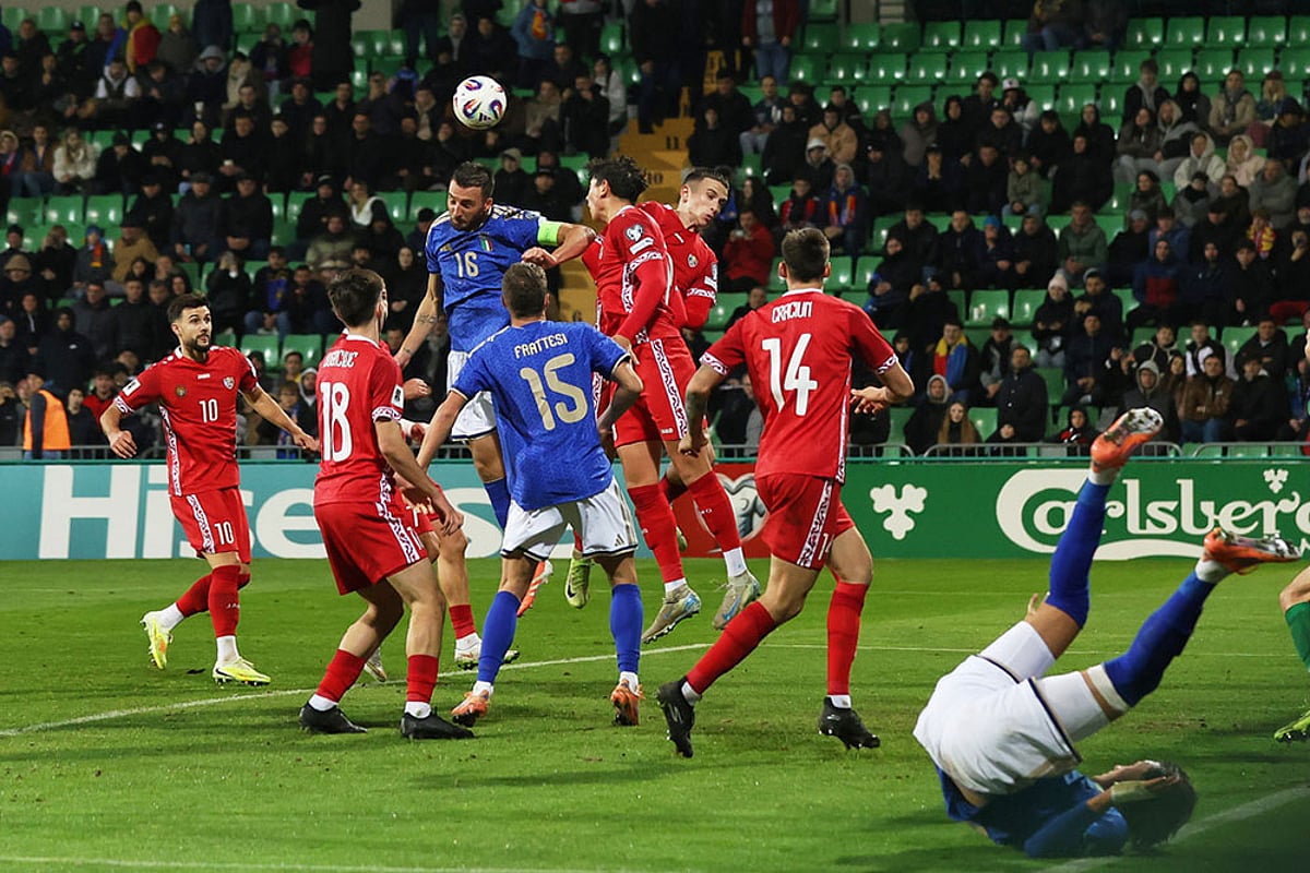 World Cup Qualifier Soccer Match: Moldova vs Italy