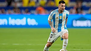 | Photo: AP : Lionel Messi in action for Argentina