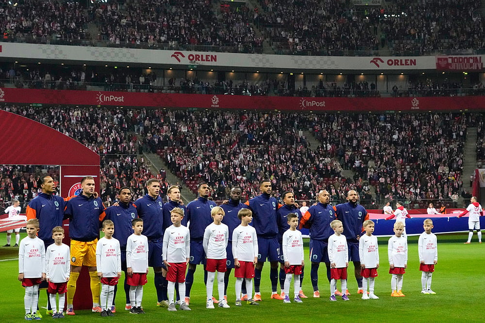 Poland vs Netherlands World Cup Soccer European Qualifiers-Netherlands players