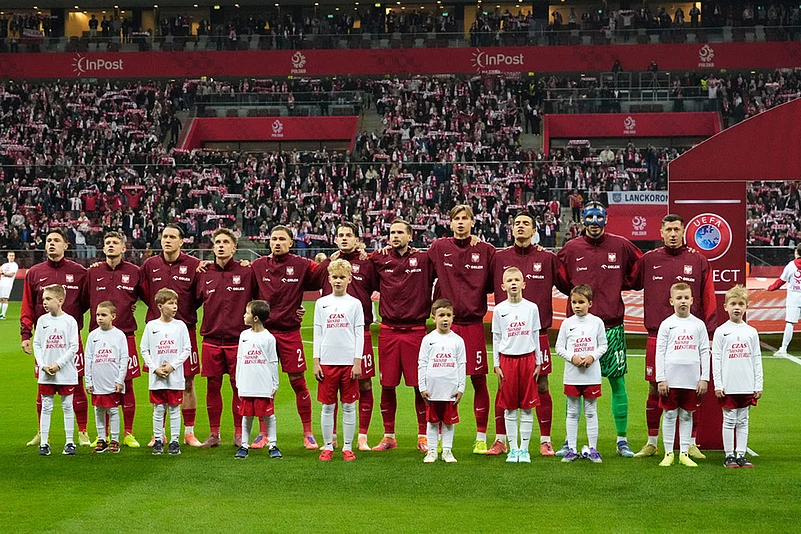 Poland vs Netherlands World Cup Soccer European Qualifiers-Poland players