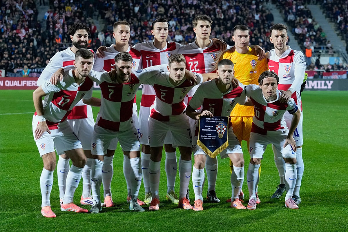 Croatia vs Faroe Islands World Cup Soccer European Qualifiers-Croatia players