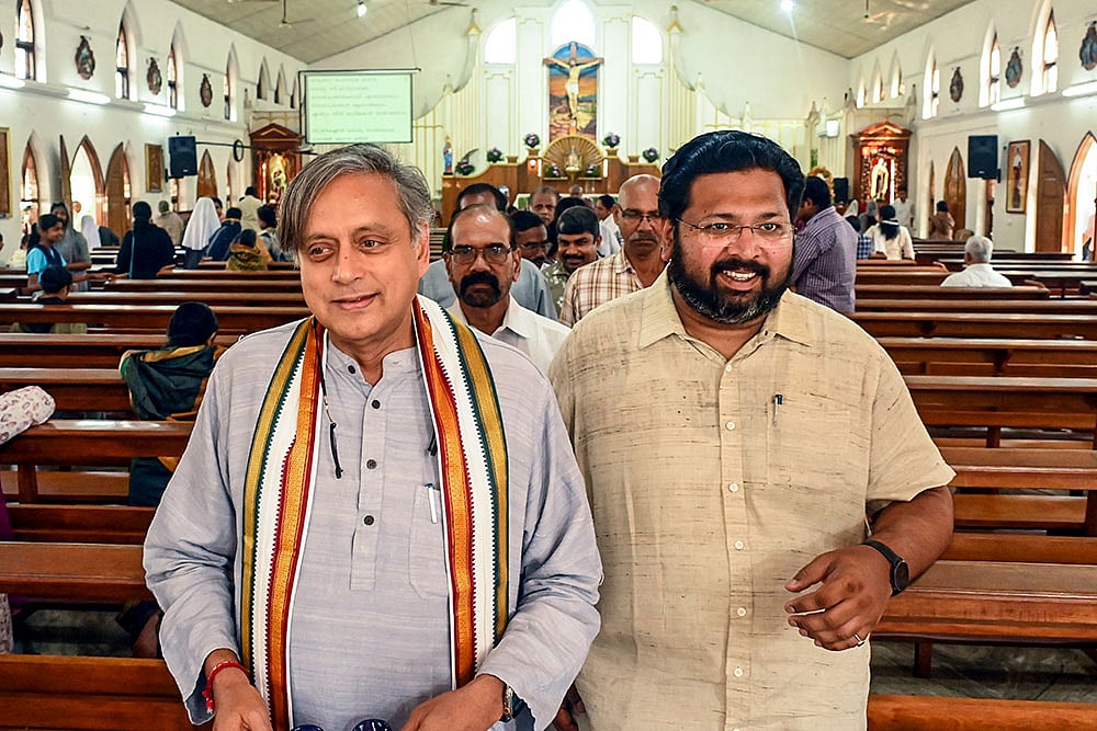 Shashi Tharoor visits church