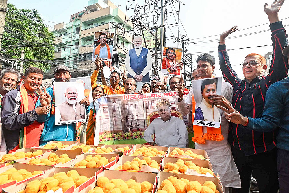BJP supporters celebrate Bihar polls win