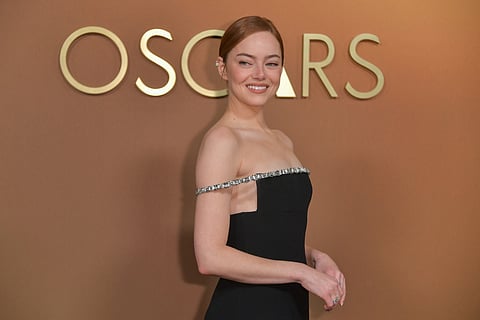 Emma Stone arrives at the 16th Governors Awards at The Ray Dolby Ballroom in Los Angeles. 