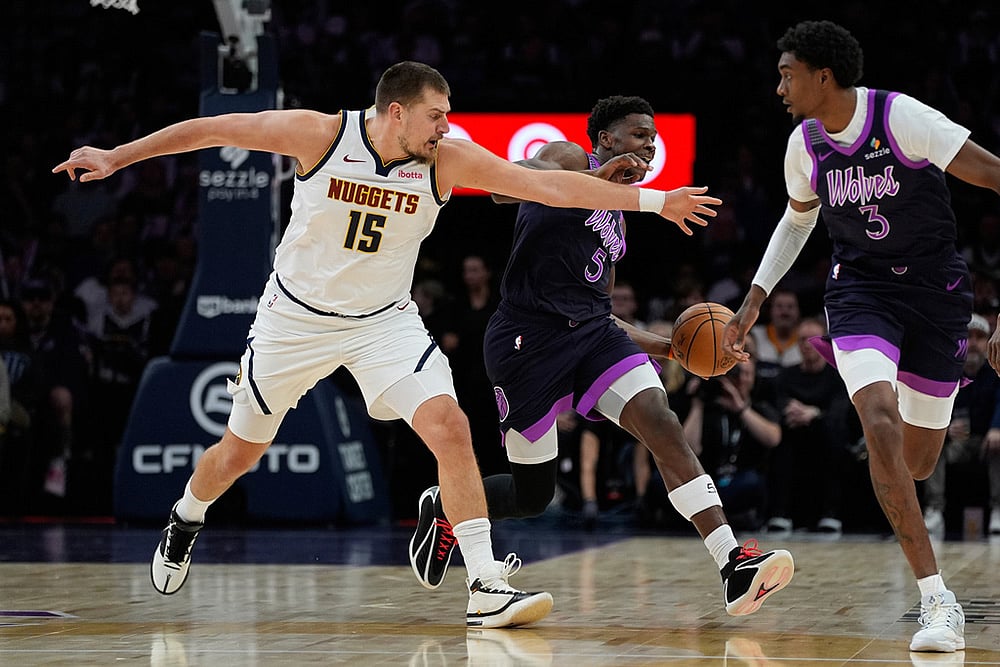 NBA 2025-26 Minnesota Timberwolves vs Denver Nuggets-Anthony Edwards, Nikola Jokic