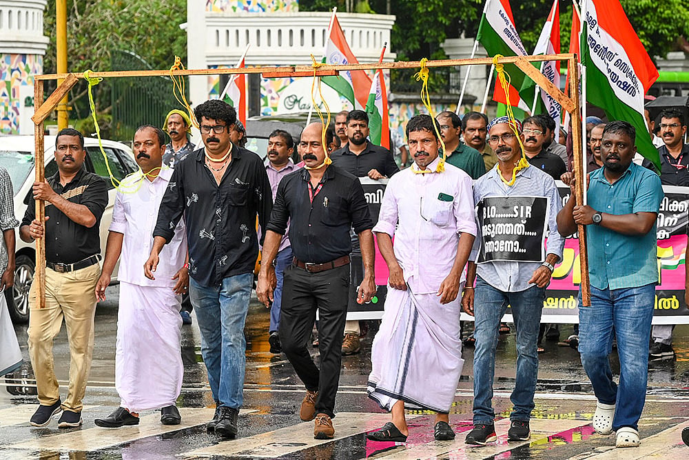 Kerala govt staff protest over BLOs alleged stress-related suicide