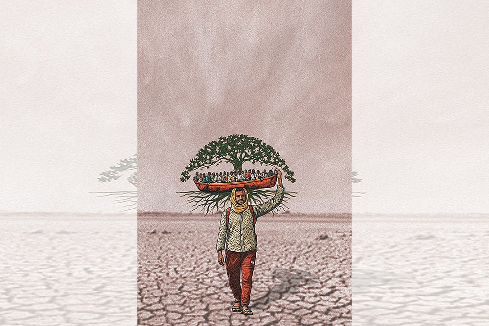 Illustration: Sahil : The politics of the state of Bihar will not be salient enough as long as it remains silent on the need to address the invisibilised system of exploitation of Bihari migrant labour, and until it engages with the question of class.