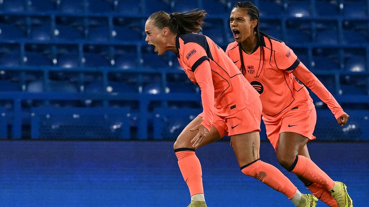 Opta : Ewa Pajor celebrates as she scores an equaliser against Chelsea to maintain the unbeaten streak of Barcelona of the season