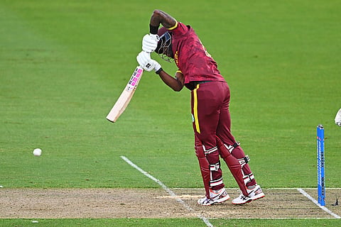 West Indies' Justin Greaves bats against New Zealand during their One Day International cricket match in Napier, New Zealand.
