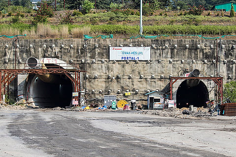 Construction underway for the ‘Rishikesh-Karnaprayag Rail Link’ project, in Rishikesh, Uttarakhand.