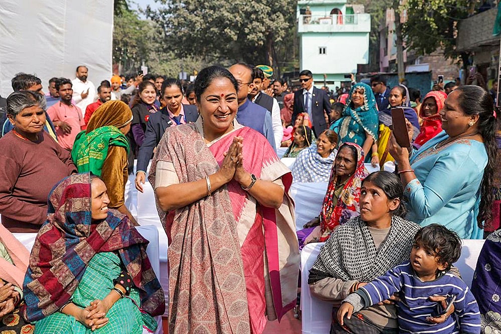 Rekha Gupta Links Opposition Losses To Women’s Quota Bill Stand - | Photo: @gupta_rekha/X via PTI
