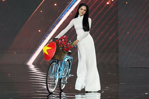 Miss Vietnam Hương Giang Nguyễn competes in the national costume competition at the Miss Universe Beauty Pageant in Nonthaburi province, Thailand.
