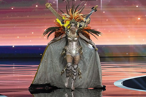 Miss Argentina Aldana Masset competes in the national costume competition at the Miss Universe Beauty Pageant in Nonthaburi province, Thailand.