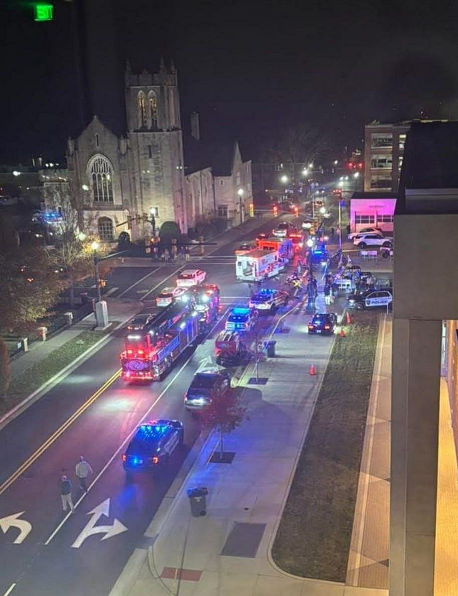 X : Videos and images posted online show crowds of people fleeing and streets lined with emergency vehicles. 