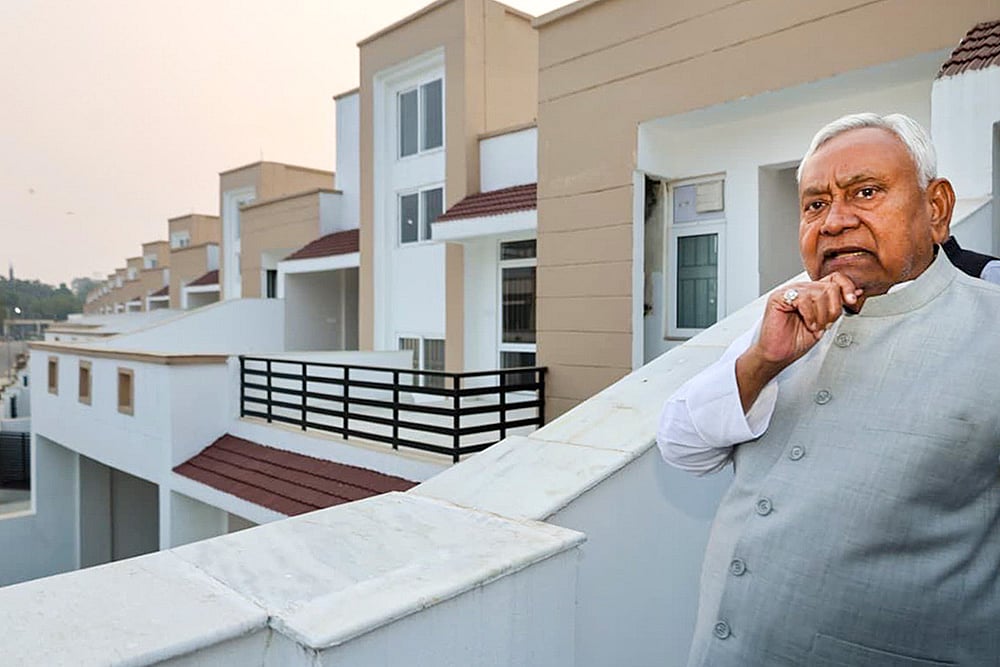 Nitish Kumar inspects newly constructed MLA residences in Patna