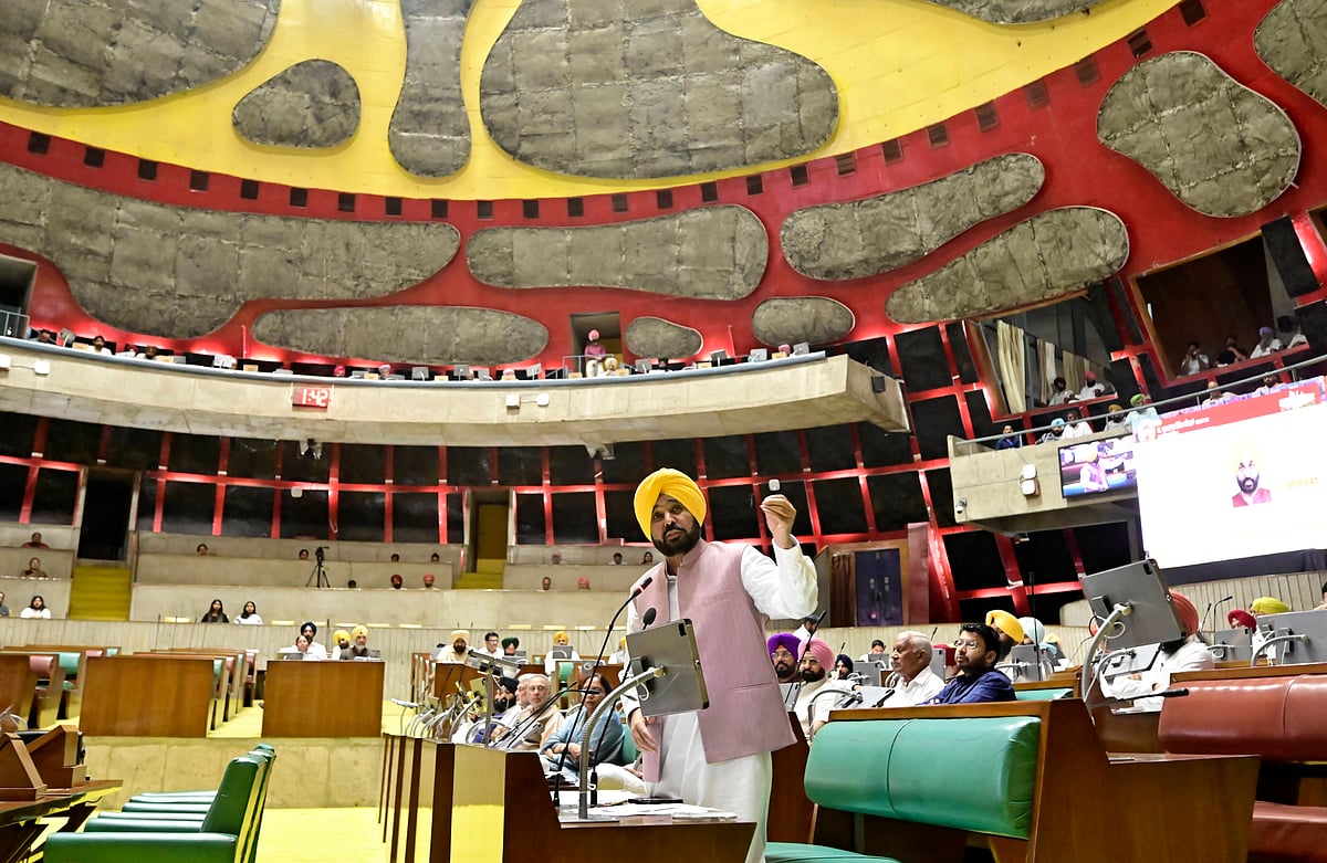 Hindustan Times : Punjab Chief Minister Bhagwant Singh Mann addressed the House on the second day of the Punjab Vidhan Sabha session on September 29, 2025 in Chandigarh, India. 
