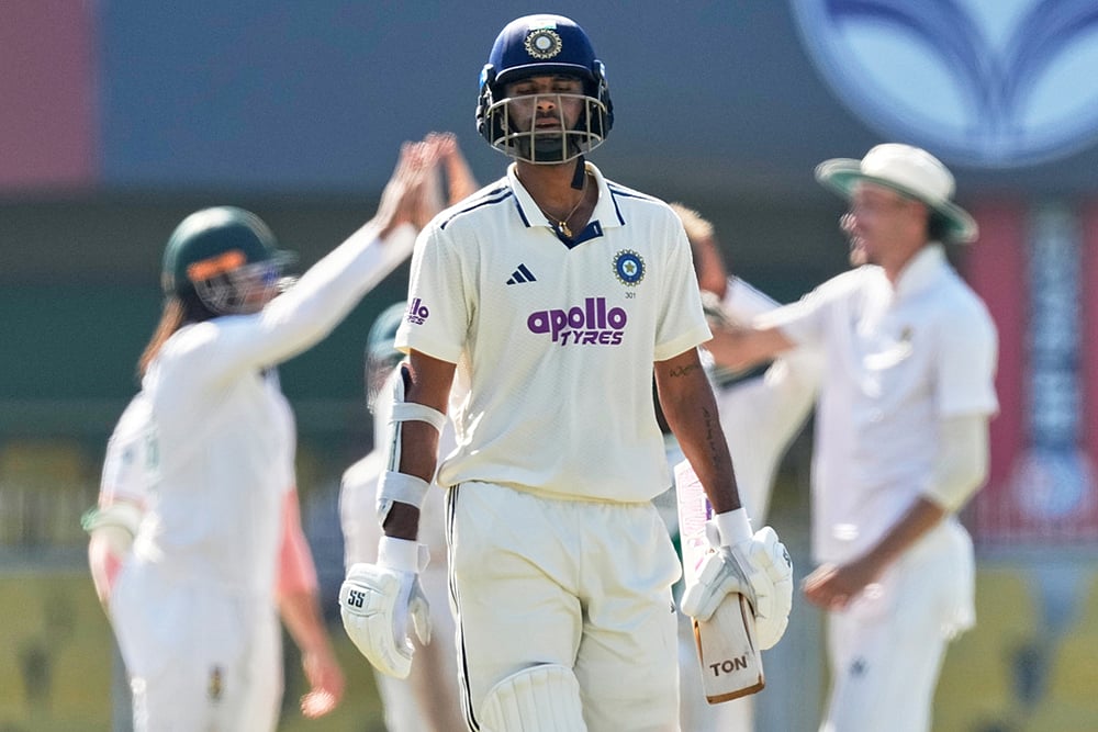 IND vs SA 2nd test day 5 photos from Guwahati-Washington Sundar