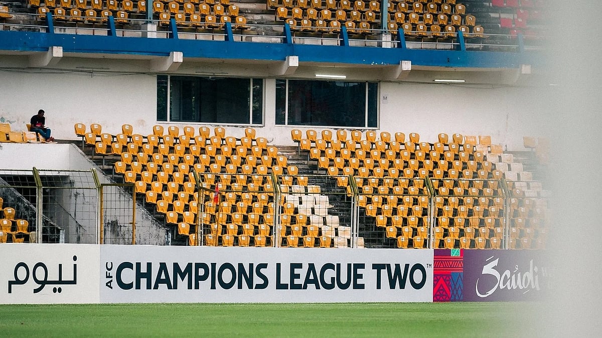 | Photo: X/FCGoaOfficial : The Jawaharlal Nehru Stadium ahead of the FC Goa vs Al-Zawraa, AFC Champions League Two match.
