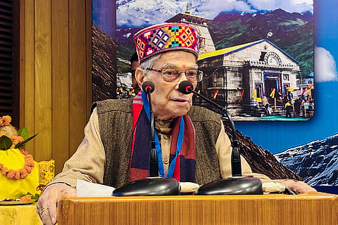 Veteran BJP leader Murli Manohar Joshi addresses a discussion on measures to tackle ecological degradation of the Himalayas and its impact on the Indian subcontinents, in New Delhi.