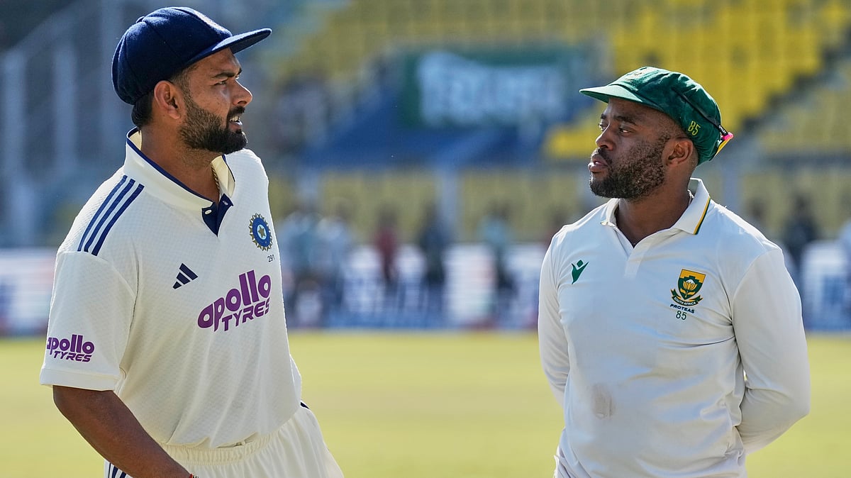 AP/Anupam Nath : India's captain Rishabh Pant, left, and South Africa's captain Temba Bavuma.