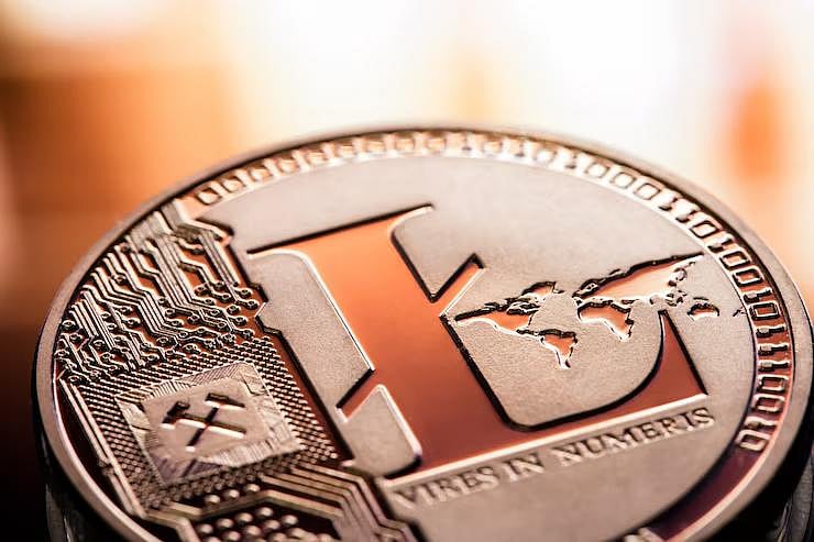Physical Litecoin cryptocurrency coin