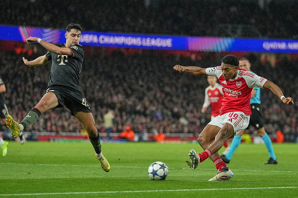 Arsenal Vs Bayern Munich UCL 2025-26 match-Myles Lewis-Skelly