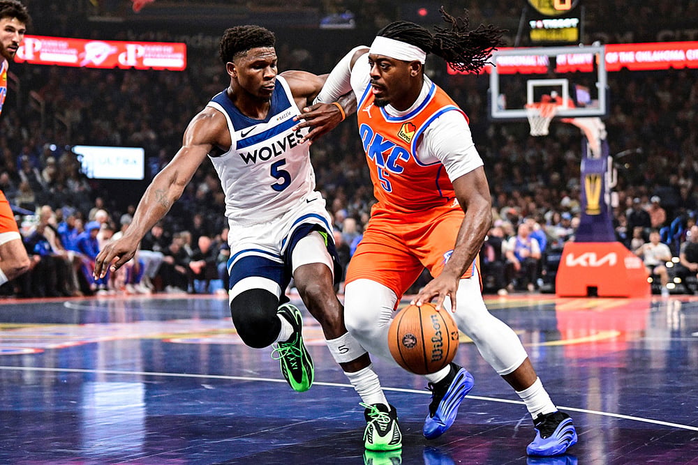 Timberwolves vs Thunder NBA Basketball game-Luguentz Dort