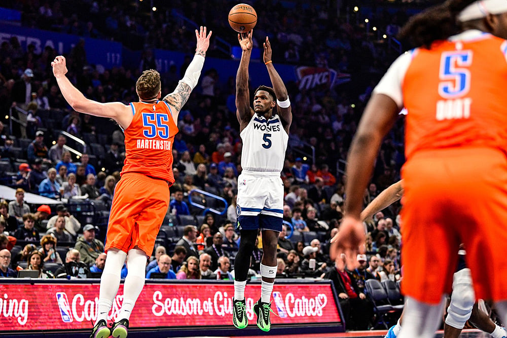 Timberwolves vs Thunder NBA Basketball game-Anthony Edwards