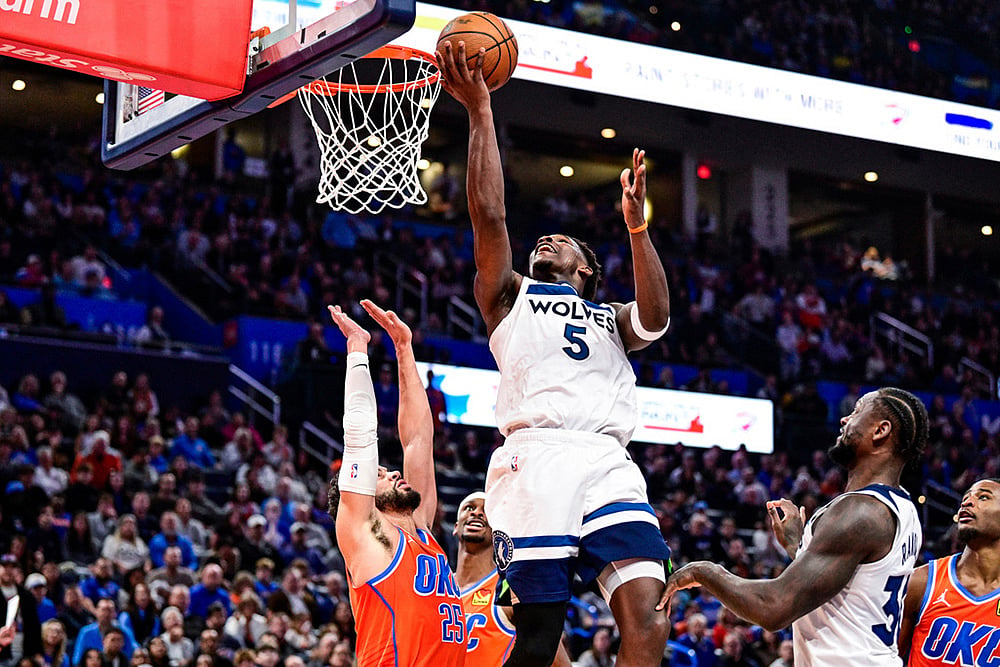 Timberwolves vs Thunder NBA Basketball game-Anthony Edwards