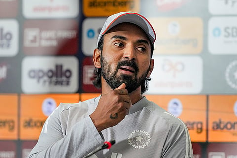 India’s captain KL Rahul addresses a press conference ahead of the first ODI cricket match of a series between India and South Africa, in Ranchi, Jharkhand.